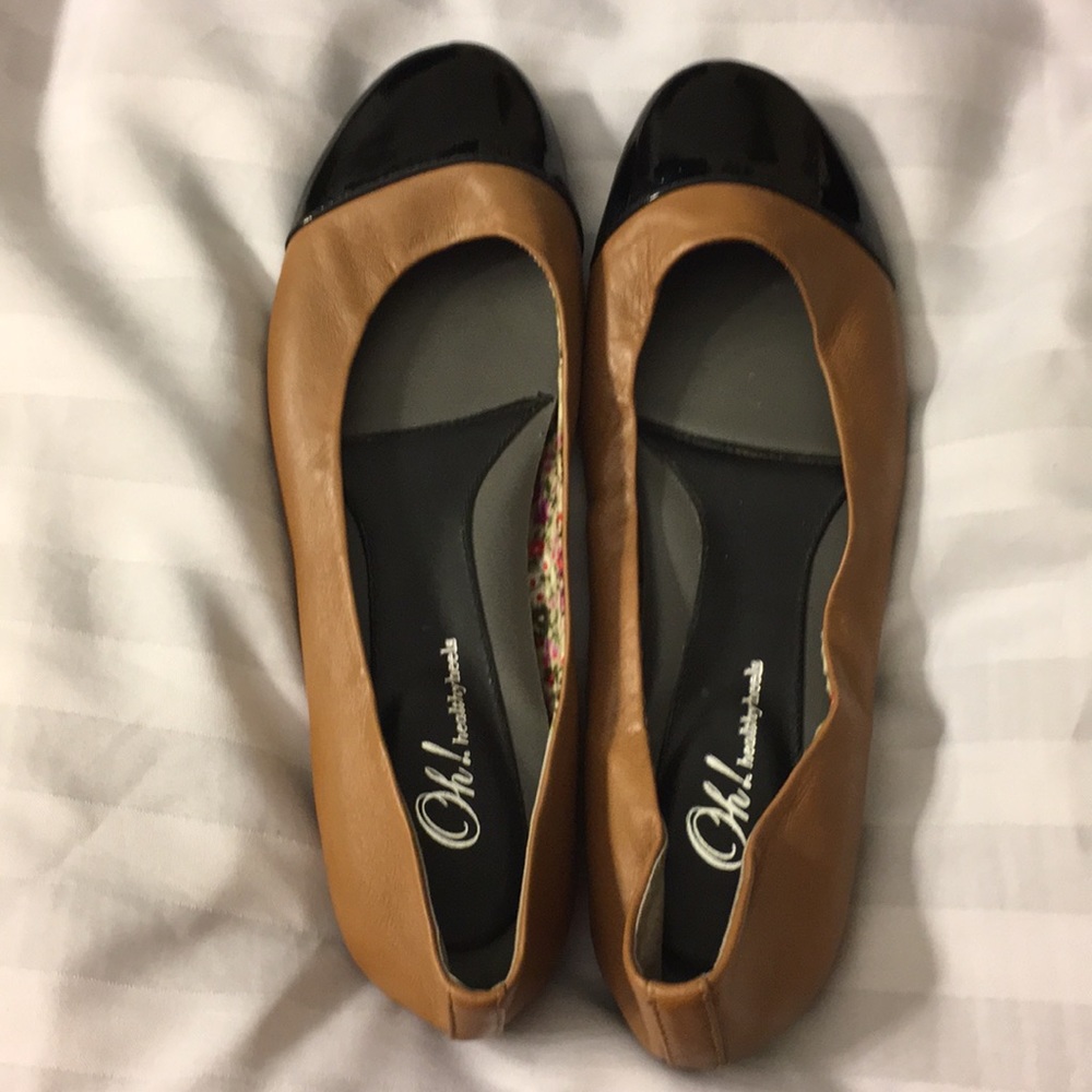 Oh! Healthy Heels camel/black ballet flats, EU39